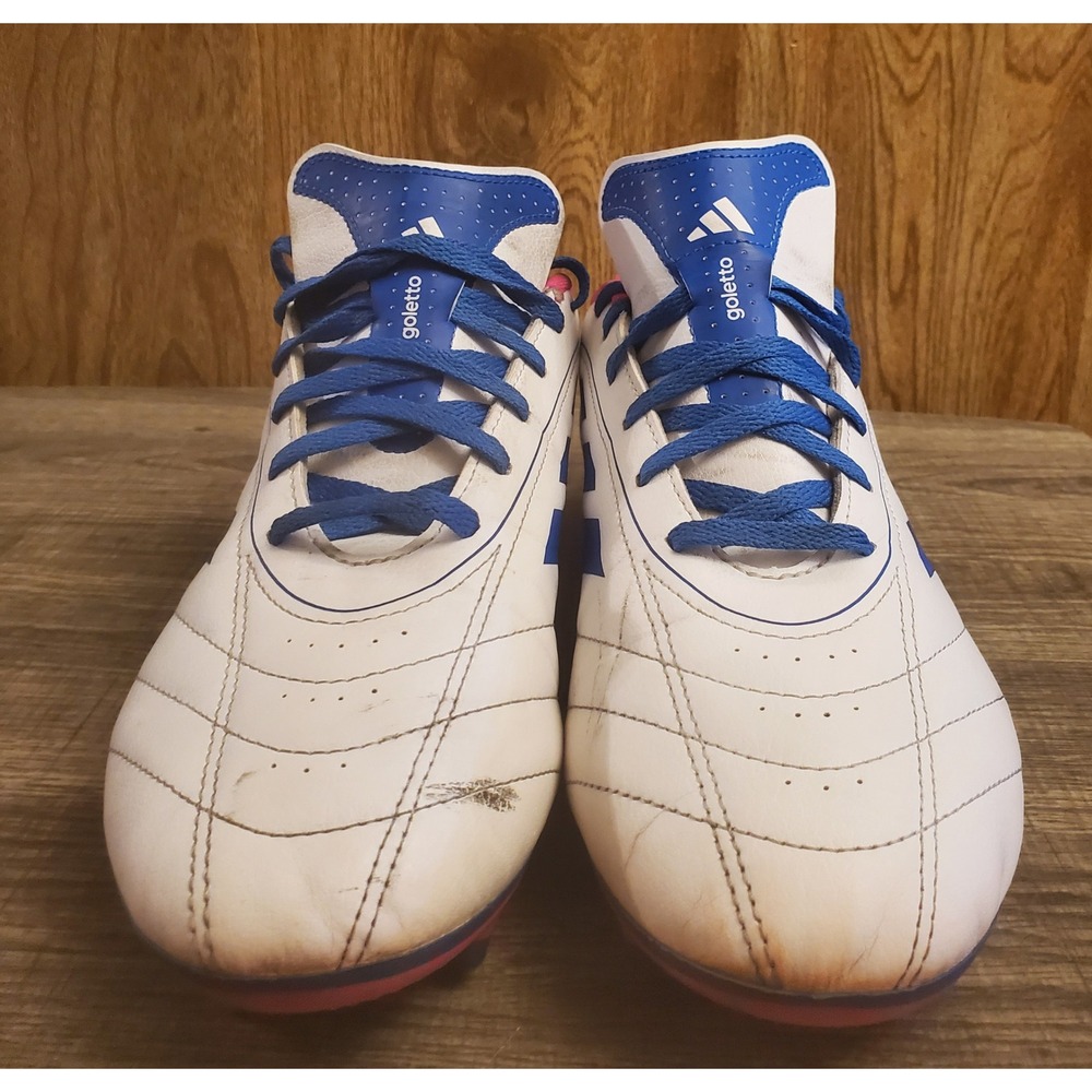 Adidas Goletto Soccer Cleats Shoes Mens Size 11.5 White Blue Pink - Picture 2 of 11